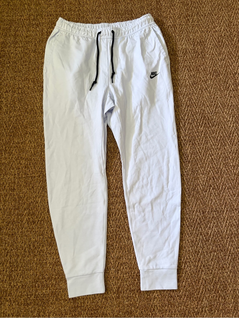 Nike Tech Knit Pants Blue Slim Fit Taper Leg Athletic Joggers Size L FD4503-085